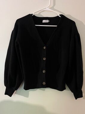Solid Citizen Equestrian Black Grace Top Cardigan